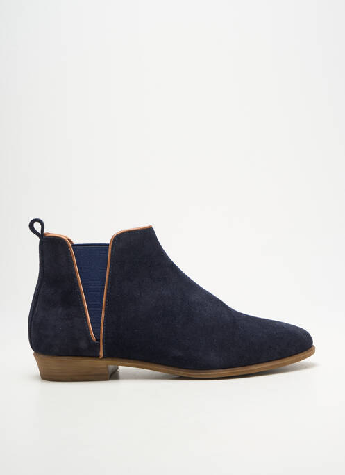 Bottines/boots nubuck talon plat jusqu'à 3cm bleu COCO ET ABRICOT femme