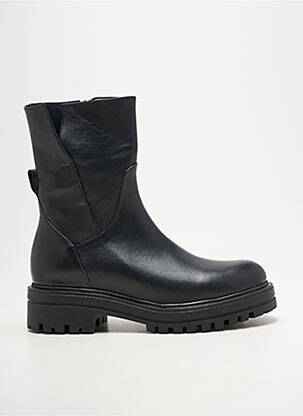 Bottines/boots tissage satiné talon de 4 à 6cm noir COCO ET ABRICOT femme