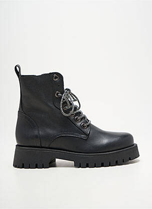 Bottines/boots tissage satiné talon de 4 à 6cm noir COCO ET ABRICOT femme