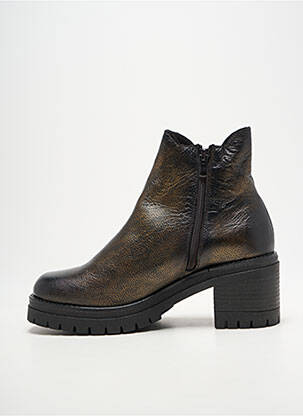Bottines/boots matière lisse talon de 7 à 9cm marron COCO ET ABRICOT femme