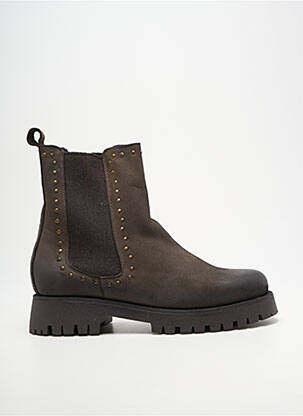 Bottines/boots tissage satiné talon de 4 à 6cm gris COCO ET ABRICOT femme