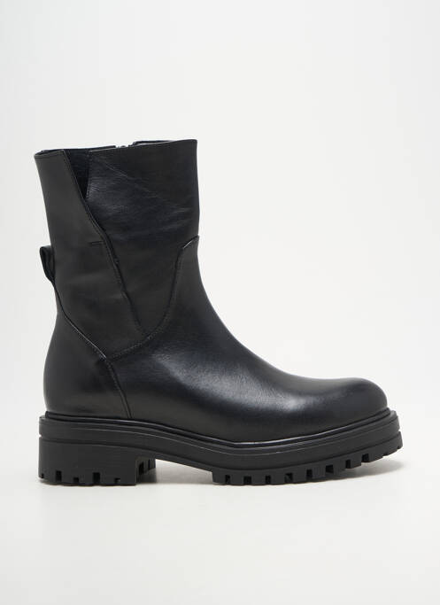 Bottines/boots tissage satiné talon de 4 à 6cm noir COCO ET ABRICOT femme