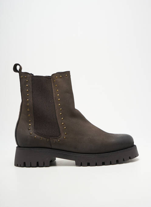 Bottines/boots tissage satiné talon de 4 à 6cm gris COCO ET ABRICOT femme