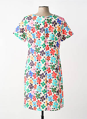 Robe courte manches courtes manches courtes blanc HIPPOCAMPE femme