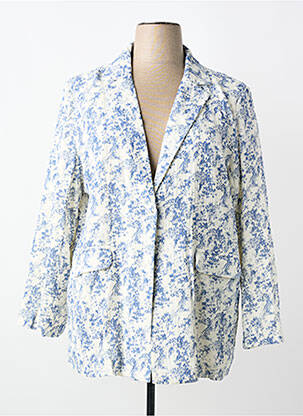 Blazer coupe cintrée bleu BY ONE femme