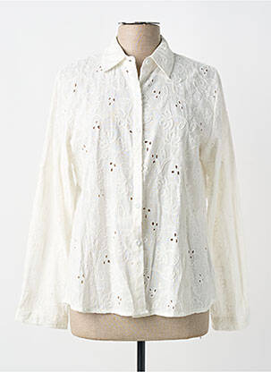 Chemisier coupe droite manches longues blanc ONADO femme