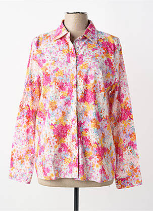 Chemisier imprimé fantaisie manches longues rose ONADO femme
