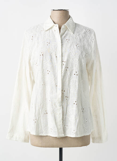Chemisier coupe droite manches longues blanc ONADO femme