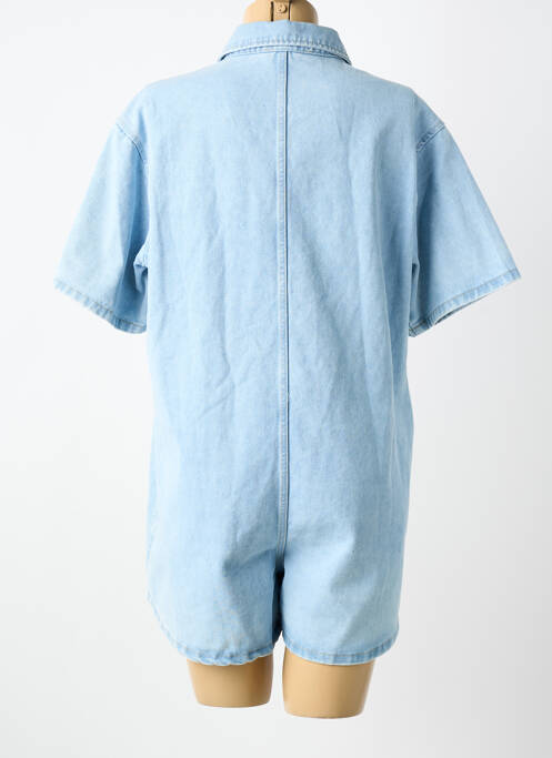 Combishort col chemisier manches courtes bleu clair FEELHOO femme