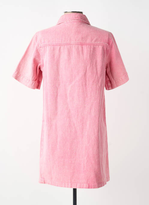 Robe courte manches courtes manches courtes rose FEELKOO femme