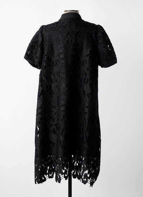 Robe mi-longue coupe évasée manches courtes noir SENES femme