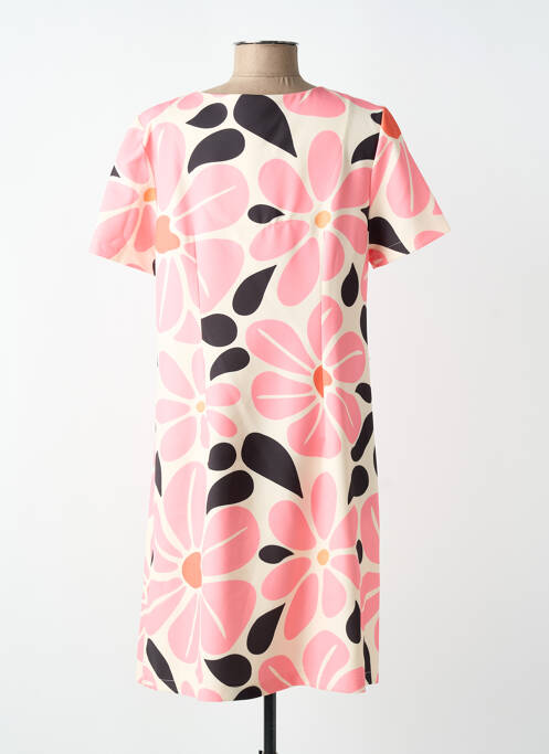 Robe mi-longue imprimé fantaisie manches courtes rose HIPPOCAMPE femme