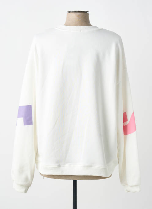 Sweat-shirt sérigraphie manches longues blanc CIAO MILANO femme