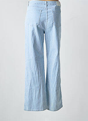 Pantalon large tissage popeline taille normale bleu PLACE DU JOUR femme