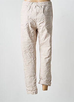Pantalon droit stretch taille normale beige MINA ROSA femme