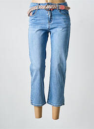 Pantacourt coupe droite taille normale bleu ONADO femme