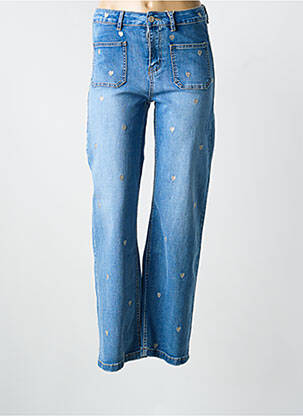 Jeans coupe droite stretch taille normale bleu ONADO femme