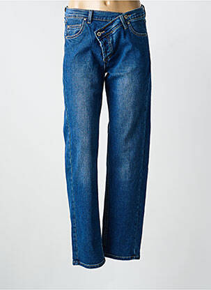 Jeans coupe droite stretch taille normale bleu PLACE DU JOUR femme