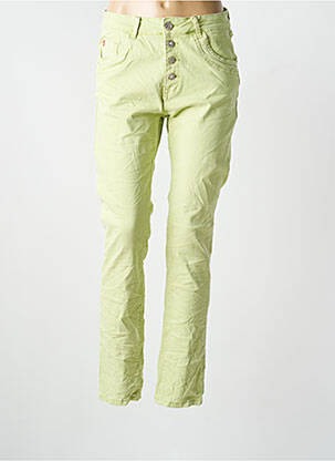 Jeans coupe slim stretch taille normale vert KAROSTAR femme