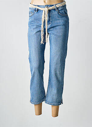 Pantacourt coupe droite taille normale bleu ONADO femme