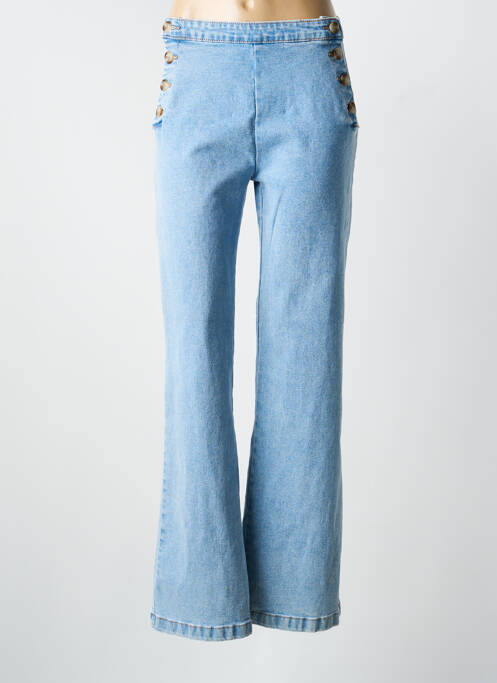 Jeans coupe droite stretch taille normale bleu MONDAY femme