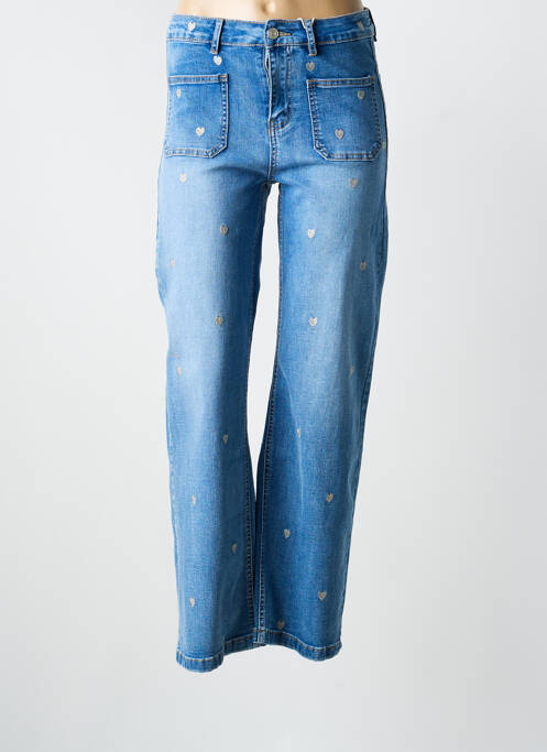 Jeans coupe droite stretch taille normale bleu ONADO femme