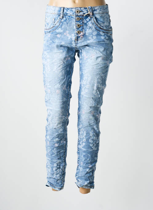 Jeans coupe slim stretch taille normale bleu KAROSTAR femme