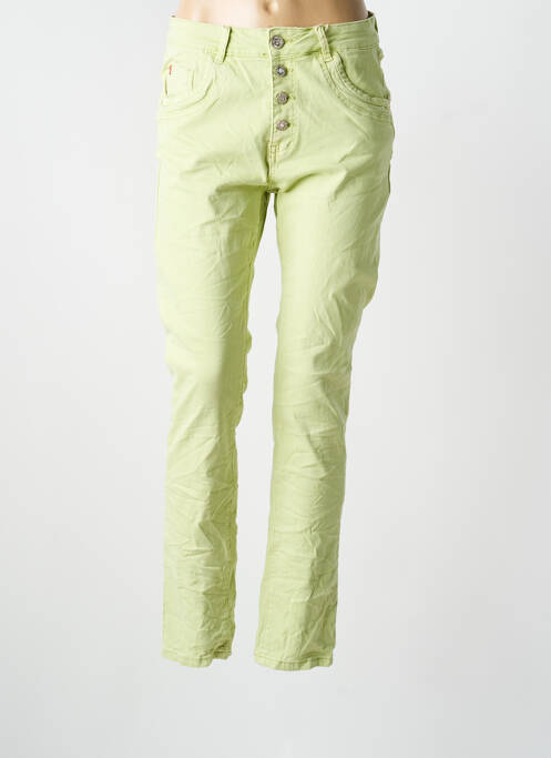 Jeans coupe slim stretch taille normale vert KAROSTAR femme