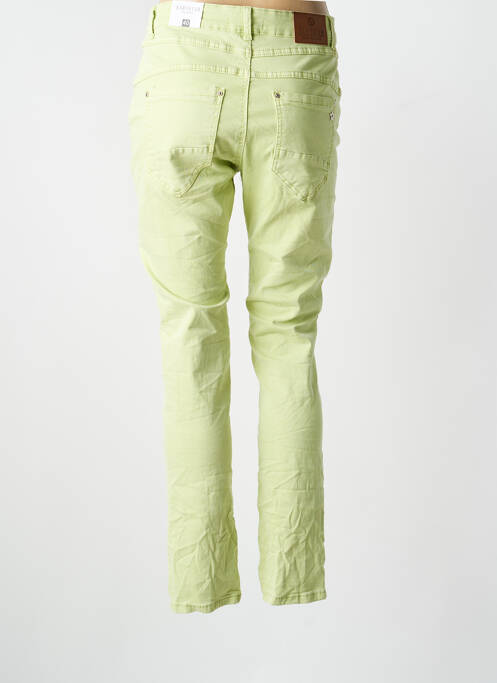 Jeans coupe slim stretch taille normale vert KAROSTAR femme