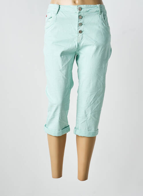 Pantacourt stretch taille normale bleu KAROSTAR femme