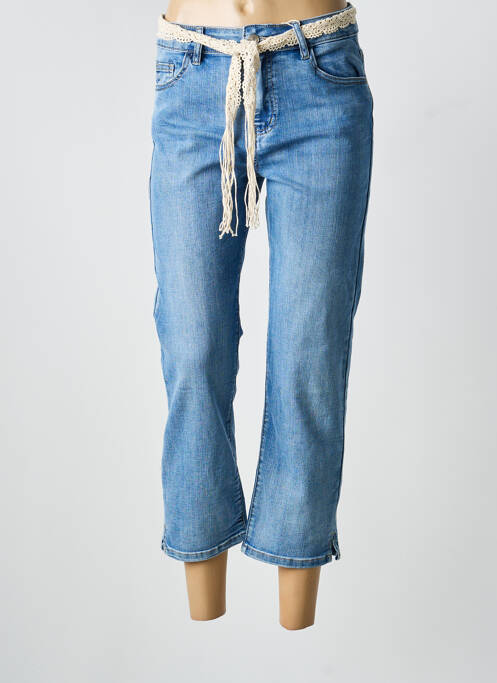 Pantacourt coupe droite taille normale bleu ONADO femme