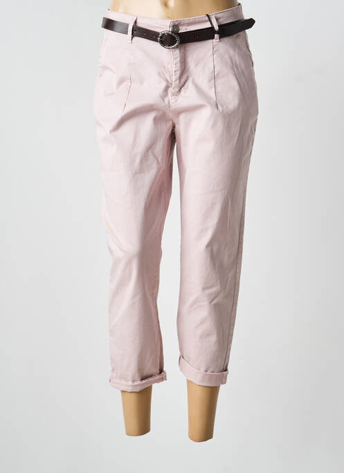 Pantacourt stretch taille normale rose NAIIF femme