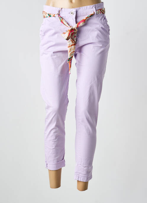 Pantalon 7/8 stretch taille normale violet NAIIF femme