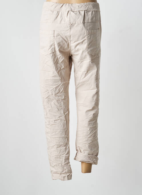 Pantalon droit stretch taille normale beige MINA ROSA femme