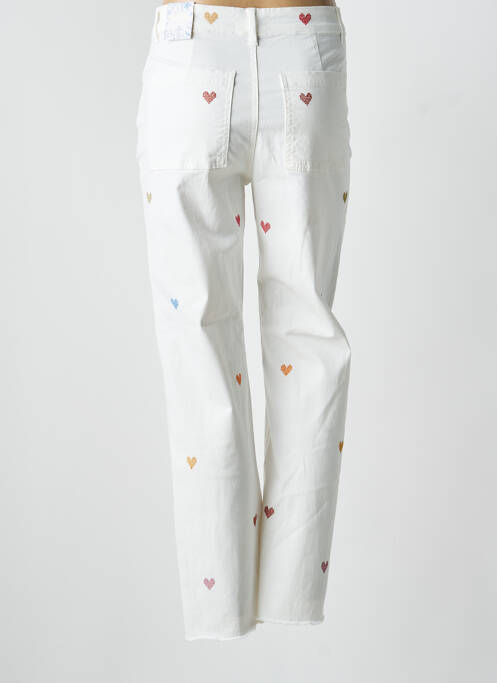 Pantalon droit stretch taille normale blanc ONADO femme