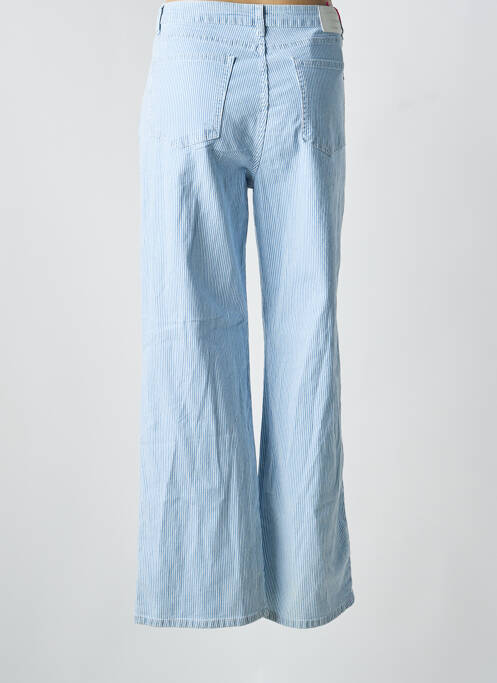 Pantalon large fermeture zippée sous rabat boutonné taille normale bleu PLACE DU JOUR femme