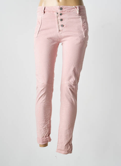 Pantalon slim stretch taille normale rose MELLY & CO femme