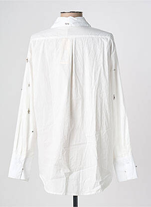 Chemisier coupe droite manches longues blanc PEACE N'LOVE femme