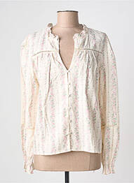 Chemisier imprimé fleurs manches longues beige PEACE N'LOVE femme