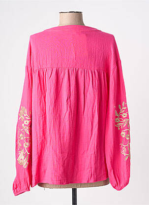 Chemisier coupe droite manches longues rose MAELLE femme