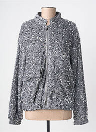 Veste casual col rond gris JS MILLENIUM femme