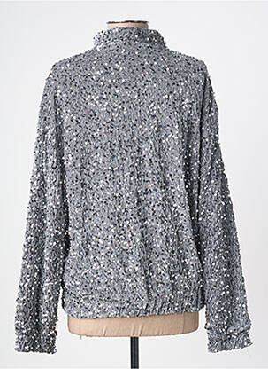 Veste casual col rond gris JS MILLENIUM femme