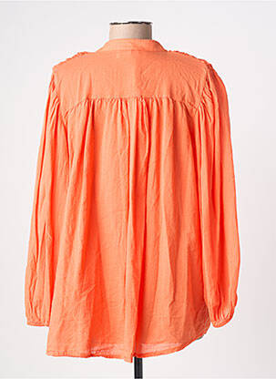 Chemisier coupe droite manches longues orange AROMA femme