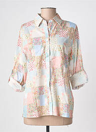 Chemisier imprimé fleurs manches longues blanc ONADO femme