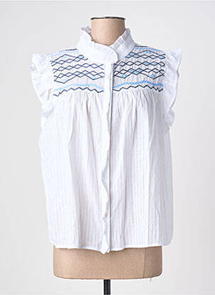 Chemisier manches courtes manches courtes blanc IKOONE&BIANKA femme