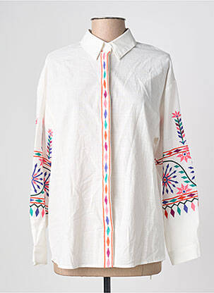 Chemisier coupe droite manches longues blanc MUSY MUSE femme