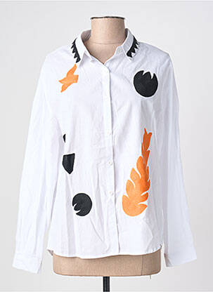 Chemisier coupe cintrée manches longues blanc MUSY MUSE femme