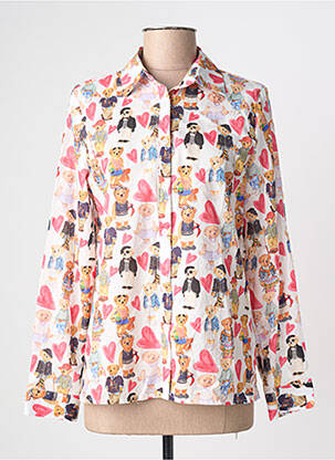 Chemisier imprimé fantaisie manches longues blanc ONADO femme