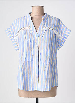 Chemisier manches courtes manches courtes bleu IKOONE&BIANKA femme