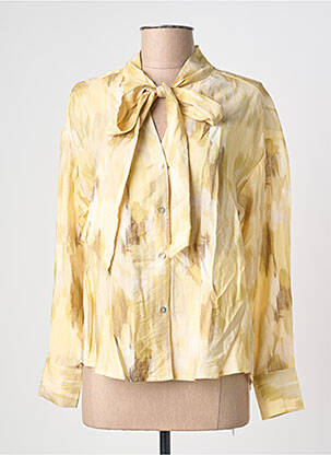 Chemisier coupe cintrée manches longues jaune EXQUISS'S femme